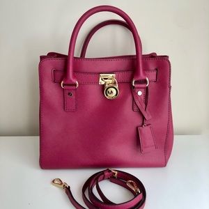 Michael Kors Hamilton Saffiano Leather- burgundy